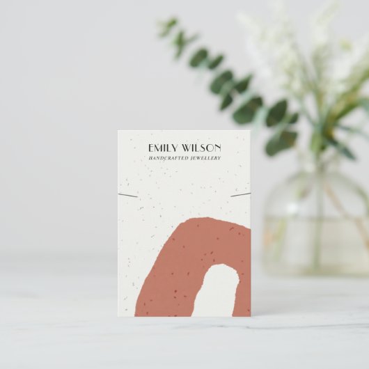 ABSTRACTE RUST CERAMISCHE KETTING BRACELET VISITEKAARTJE (Staand voorkant)