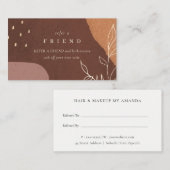 Abstracte Rust Oranje Leafy Foliage Refer an Frien Visitekaartje (Voorkant / Achterkant)