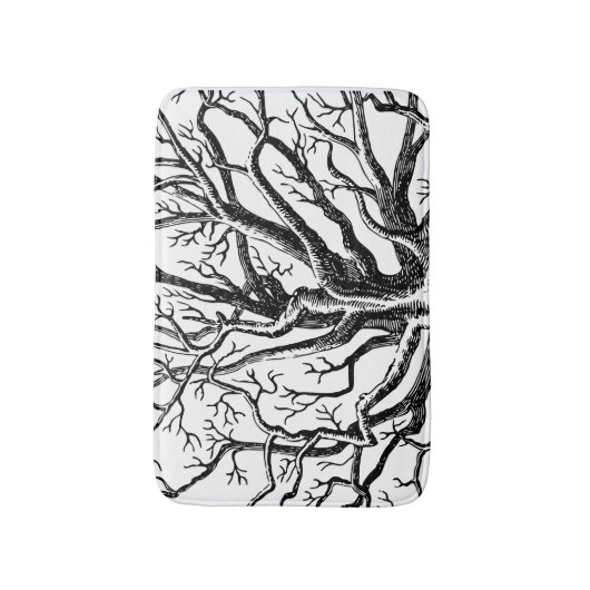 Abstracte Rustic Black & White Tree Branches Badmat (Voorkant Verticaal)