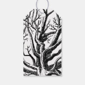 Abstracte Rustic Black & White Tree Branches Cadeaulabel (Achterkant)