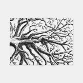 Abstracte Rustic Black & White Tree Branches Fleece Deken (Voorkant (Horizontaal))