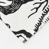 Abstracte Rustic Black & White Tree Branches Fleece Deken (Hoek)