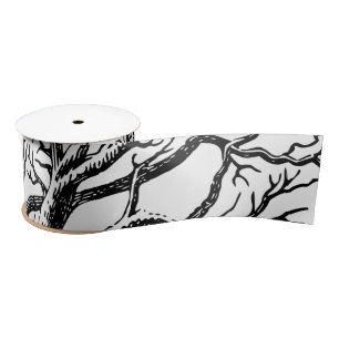 Abstracte Rustic Black & White Tree Branches Lint