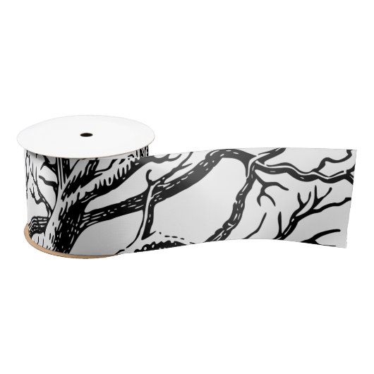 Abstracte Rustic Black & White Tree Branches Lint (Spoel)