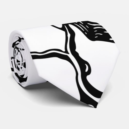 Abstracte Rustic Black & White Tree Branches Stropdas (Opgerold)