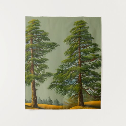 Abstracte Rustische Noordelijke Pijn Wandkleed (Voorkant)