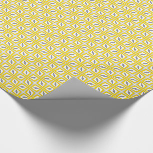Abstracte Safari Leaf Pattern Yellow en Grey Cadeaupapier