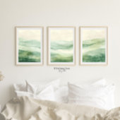 Abstracte Sage Green & Beige Mountains Print 3 van