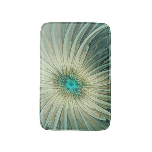 Abstracte Sage Green Fantasy Flower Fractal Art Badmat (Voorkant Verticaal)
