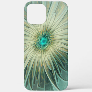 Abstracte Sage Green Fantasy Flower Fractal Art iPhone 12 Pro Max Hoesje