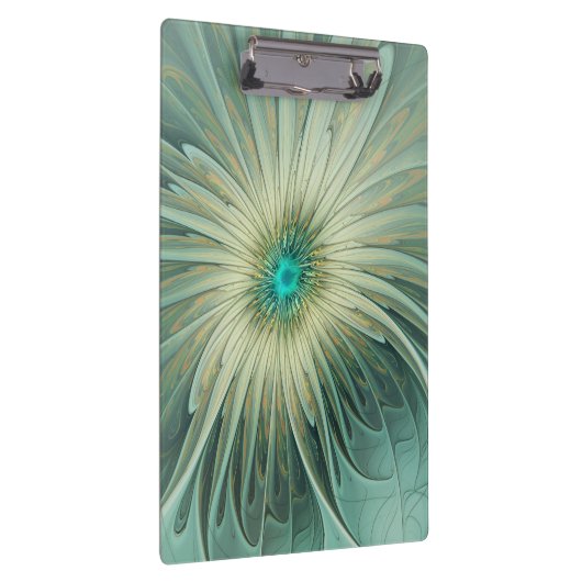 Abstracte Sage Green Fantasy Flower Fractal Art Klembord (Rechts)