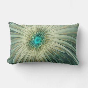 Abstracte Sage Green Fantasy Flower Fractal Art Kussen