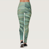 Abstracte Sage Green Fantasy Flower Fractal Art Leggings (Achterkant)