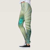 Abstracte Sage Green Fantasy Flower Fractal Art Leggings (Links)