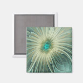 Abstracte Sage Green Fantasy Flower Fractal Art Magneet (Voorkant / Achterkant)