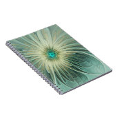 Abstracte Sage Green Fantasy Flower Fractal Art Notitieboek (Rechterzijde)