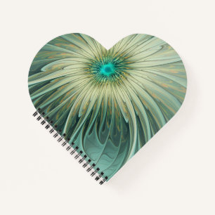 Abstracte Sage Green Fantasy Flower Fractal Art Notitieboek