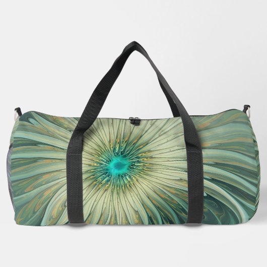 Abstracte Sage Green Fantasy Flower Fractal Art Plunjezak (Achterkant)