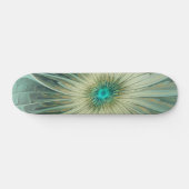 Abstracte Sage Green Fantasy Flower Fractal Art Skateboard (Horizontaal)