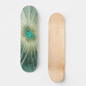 Abstracte Sage Green Fantasy Flower Fractal Art Skateboard (Voorkant)