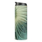 Abstracte Sage Green Fantasy Flower Fractal Art Thermosbeker (Geroteerd rechts)