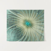 Abstracte Sage Green Fantasy Flower Fractal Art Wandkleed (Voorkant (horizontaal))