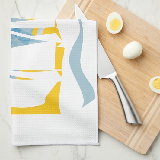 Abstracte Sail Boat Sailor Theedoek (Quarter Fold)