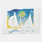 Abstracte Sail Boat Sailor Theedoek (Horizontaal)
