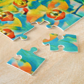 Abstracte Sakura Spring Cherry Blossom Floral Legpuzzel (Zijkant)