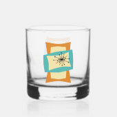 Abstracte samengeperste rechthoeken midden eeuw mo whisky glas (Achterkant)