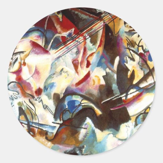 Abstracte samenstelling Kandinsky VI Ronde Sticker (Voorkant)