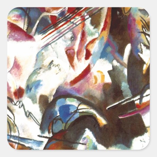 Abstracte samenstelling Kandinsky VI Vierkante Sticker (Voorkant)
