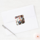 Abstracte samenstelling Kandinsky VI Vierkante Sticker (Envelop)