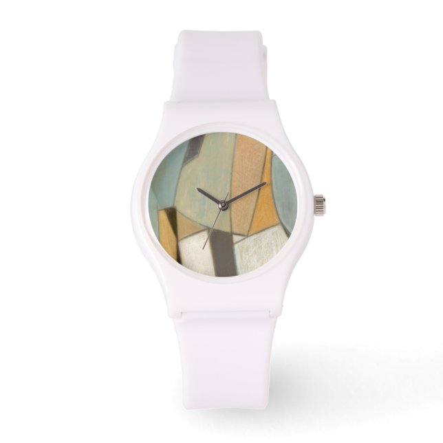 Abstracte samenstelling met gedempte kleuren horloge (Voorkant)