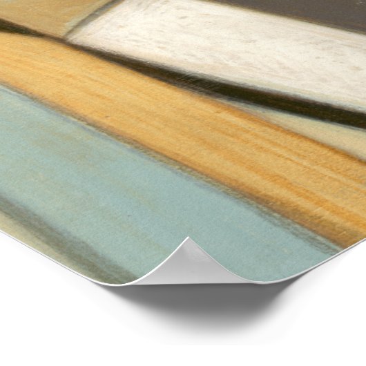 Abstracte samenstelling met gedempte kleuren poster (Hoek)