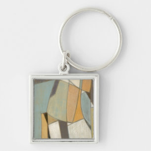 Abstracte samenstelling met gedempte kleuren sleutelhanger