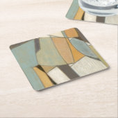Abstracte samenstelling met gedempte kleuren vierkante kartonnen onderzetter (Schuin)