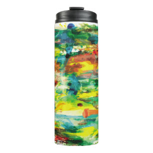 abstracte samenstelling van het schilderij van oli thermosbeker