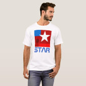 Abstracte samenstelling witte ster t-shirt (Voorkant volledig)