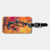 Abstracte Samurai Warrior Silhouet Bagagelabel (Voorkant horizontaal)