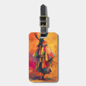 Abstracte Samurai Warrior Silhouet Bagagelabel (Voorkant verticaal)