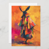 Abstracte Samurai Warrior Silhouet Feestdagenkaart (Voorkant / Achterkant)