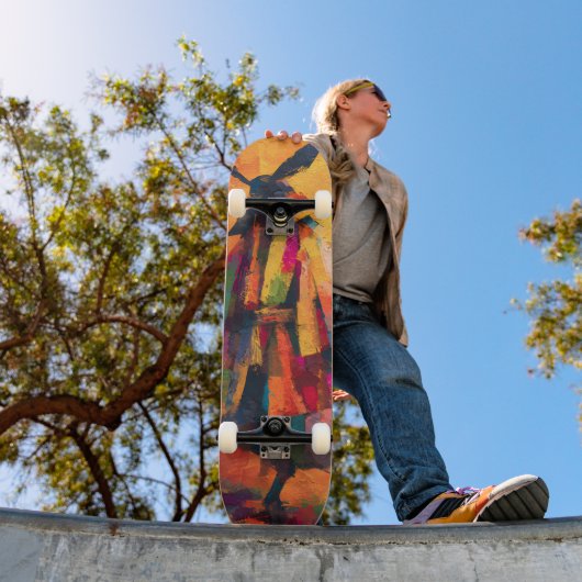 Abstracte Samurai Warrior Silhouet Skateboard (Buiten 1)