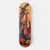 Abstracte Samurai Warrior Silhouet Skateboard (Voorkant)