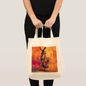 Abstracte Samurai Warrior Silhouet Tote Bag (Voorkant (product))