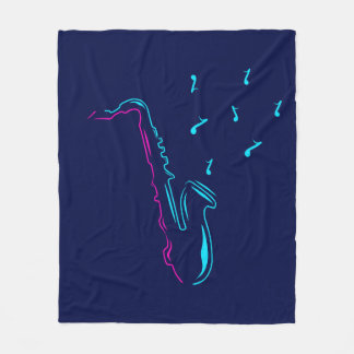 Abstracte saxofone fleece deken