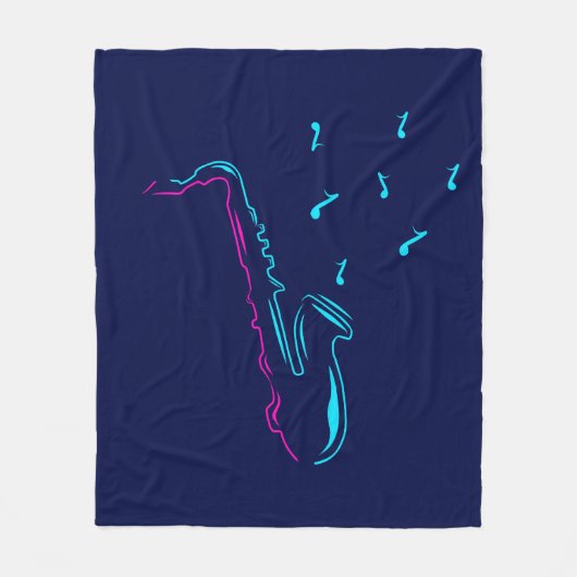 Abstracte saxofone fleece deken (Voorkant)