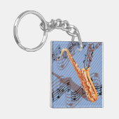 Abstracte saxofone Sleutelhanger (Voorkant Links)