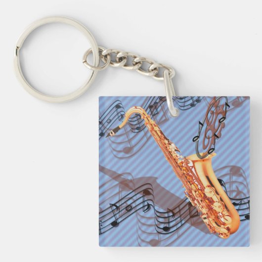 Abstracte saxofone Sleutelhanger (Voorkant)