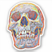 Abstracte schedel, antropologie, paleontologie sticker (Voorkant)